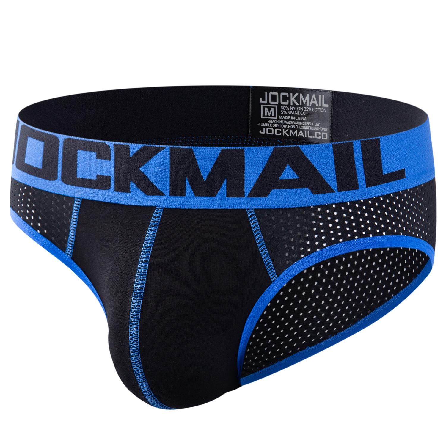 Slips JOCKMAIL Mode Niedrige Taille Sport Herren Unterwäsche Nylon Mesh Atmungsaktiv Klassische Colour Clash Design Unterhosen M schwarz von Joom DACH