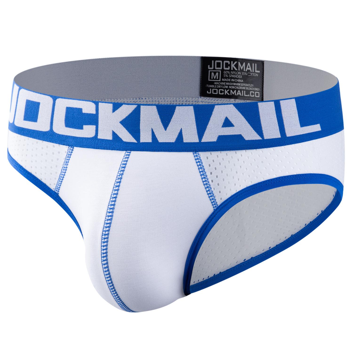 Slips JOCKMAIL Mode Niedrige Taille Sport Herren Unterwäsche Nylon Mesh Atmungsaktiv Klassische Colour Clash Design Unterhosen M weiß von Joom DACH