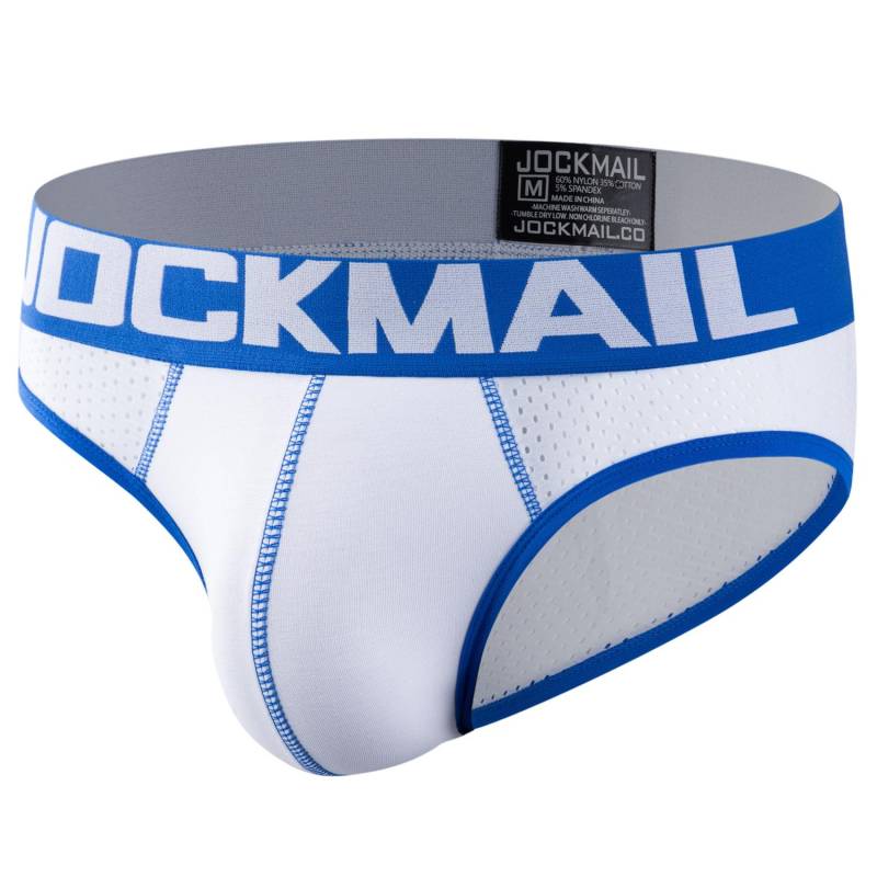 Slips JOCKMAIL Mode Niedrige Taille Sport Herren Unterwäsche Nylon Mesh Atmungsaktiv Klassische Colour Clash Design Unterhosen M weiß von Joom DACH