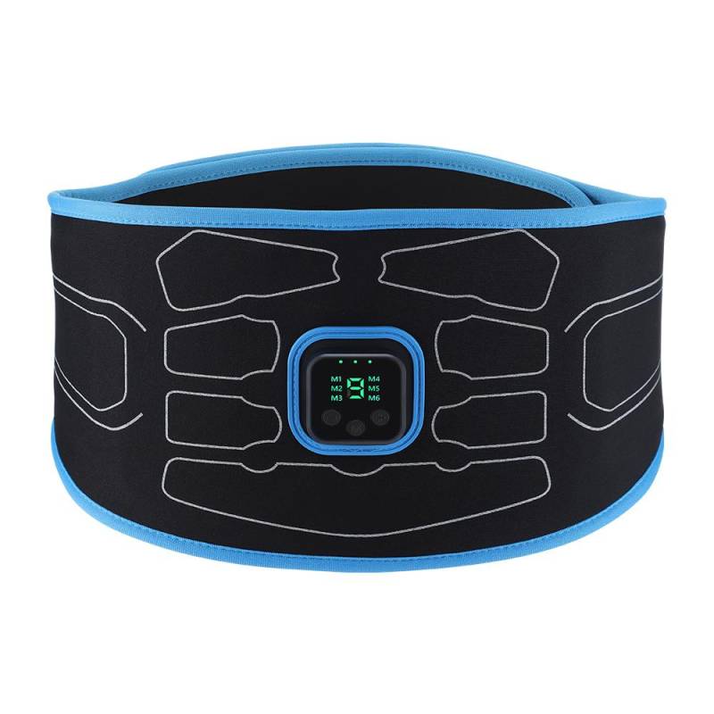 Smart EMS Bauchtrainer Muskelstimulator Toner Fitness Vibration Taillengürtel Körper Schlankheitsgürtel Elektrischer Gewichtsverlust Unisex blau von Joom DACH