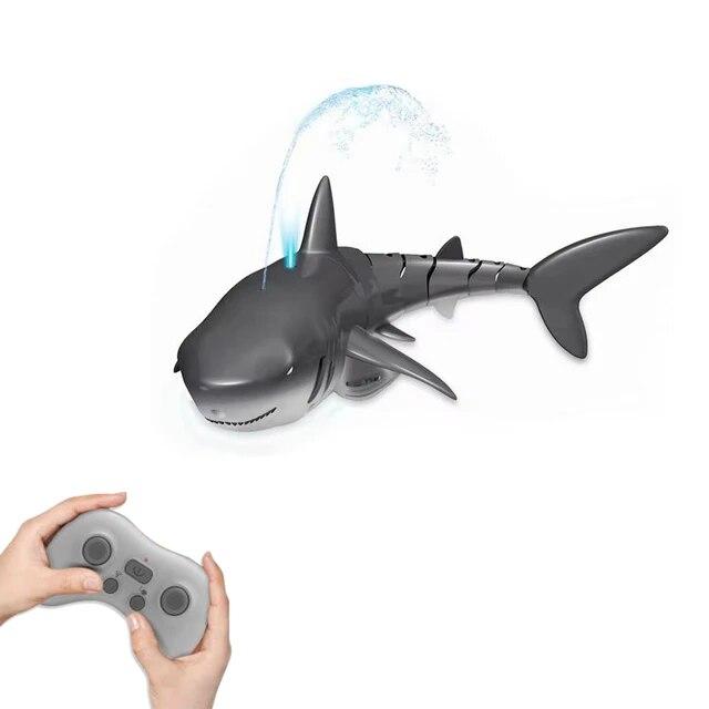 Smart Rc Shark Whale Spray Wasser Spielzeug Ferngesteuertes Boot Schiff U-Boot Roboter Fisch Elektrisches Spielzeug für Kinder Jungen Baby Kinder grau von Joom DACH