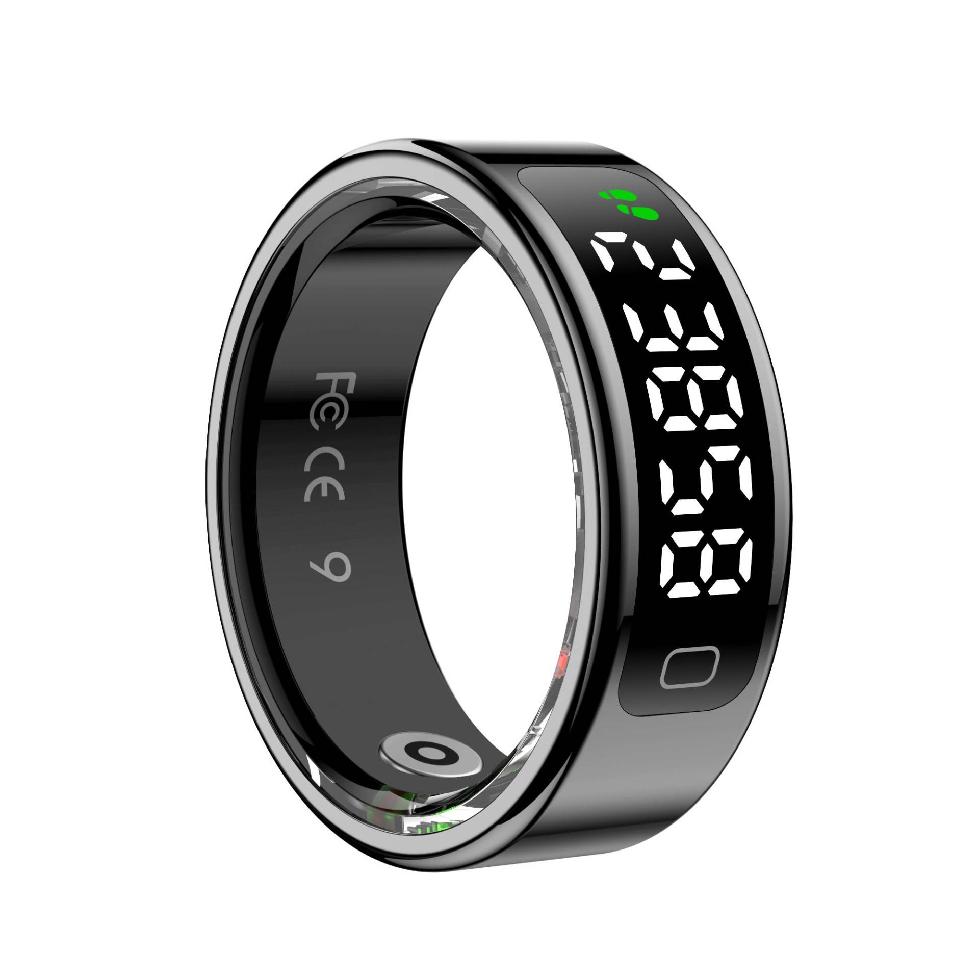 Smart Ring Herzfrequenz Blutsauerstoff Blutdruckmessung Männer Frauen Fitness Tracker Sport IP68 Wasserdicht Bluetooth Ring Size 10 (20mm) schwarz von Joom DACH