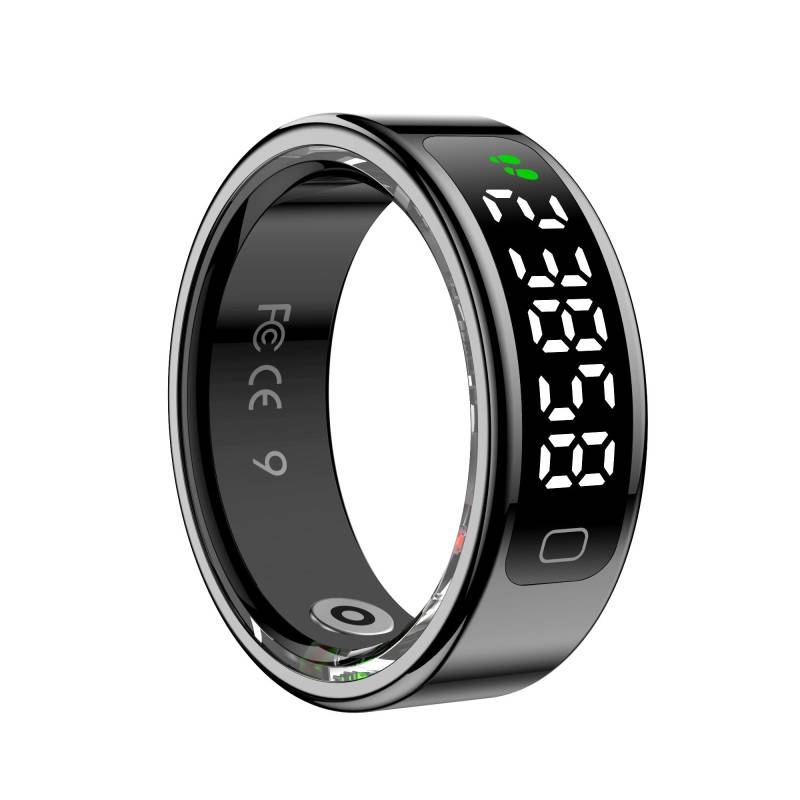 Smart Ring Herzfrequenz Blutsauerstoff Blutdruckmessung Männer Frauen Fitness Tracker Sport IP68 Wasserdicht Bluetooth Ring Size 11 (20.8mm) schwarz von Joom DACH