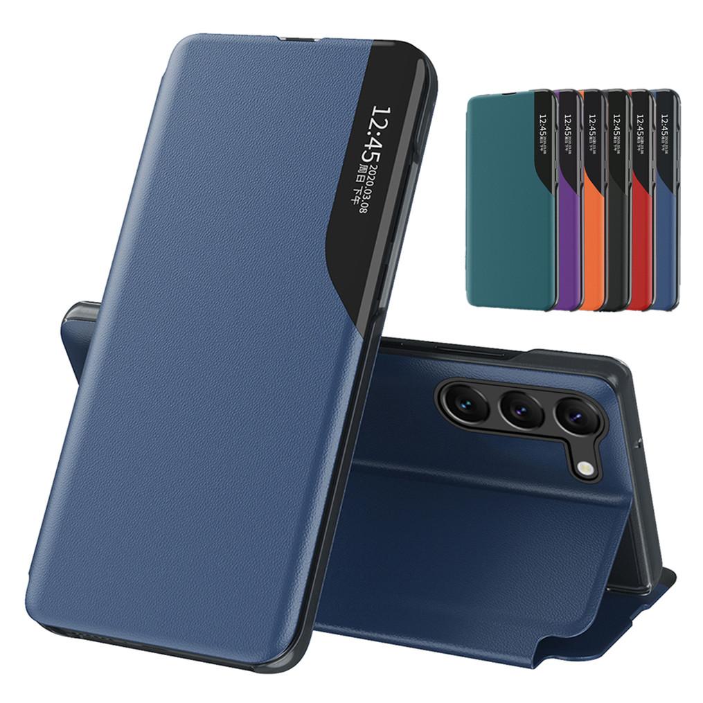 Smart View Flip-Telefonhülle für Samsung Galaxy A15 5G A25 A35 A55 A05 A05S A14 A24 A34 A54 Buch Stoßfeste Halterung Business Cover For Galaxy A73 5G rot von Joom DACH