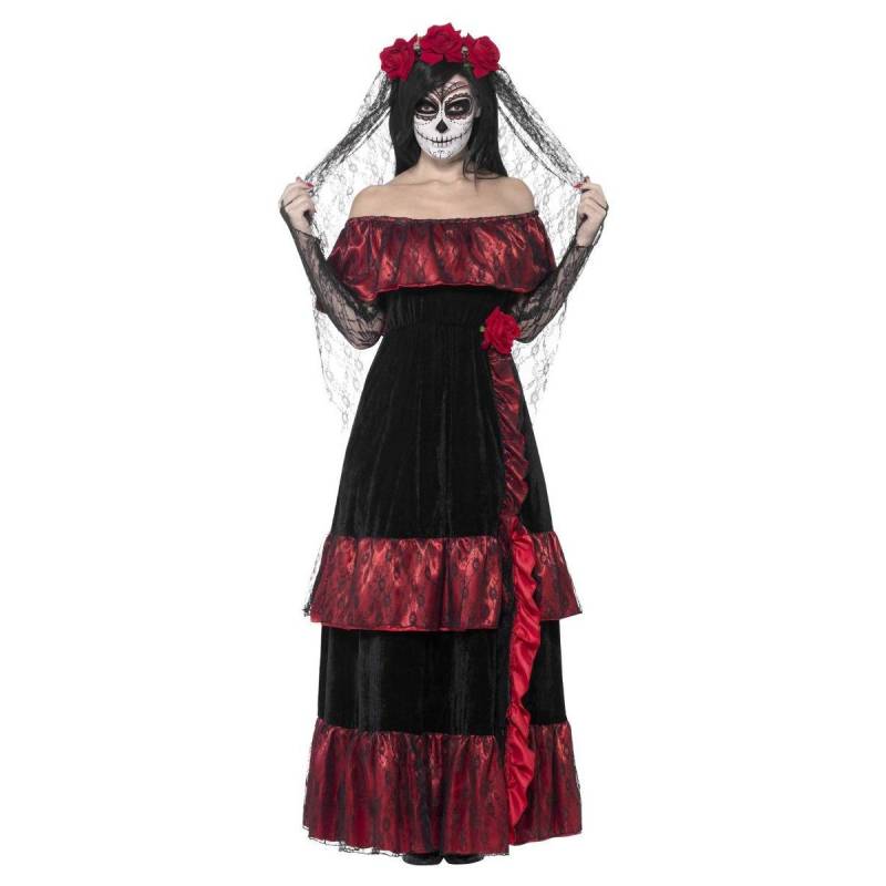 Smiffys Damen/Damen Deluxe Tag der Toten Plus Kostümset XXL rot/schwarz von Joom DACH