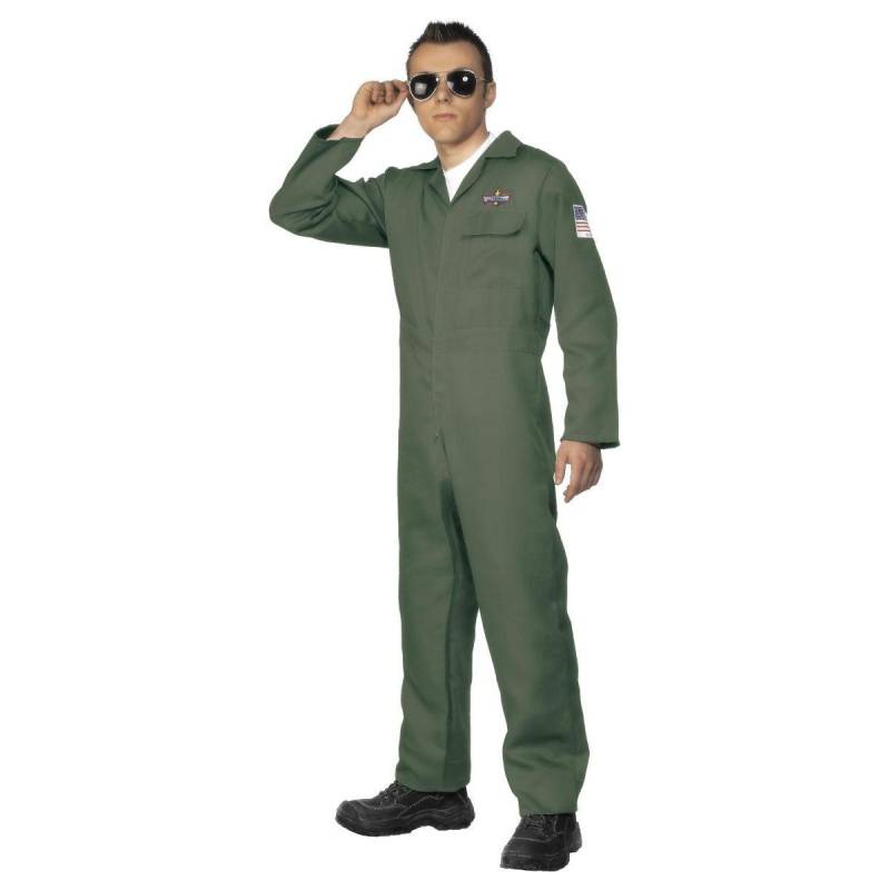 Smiffys Herren Fliegerkostüm Jumpsuit XL grün von Joom DACH