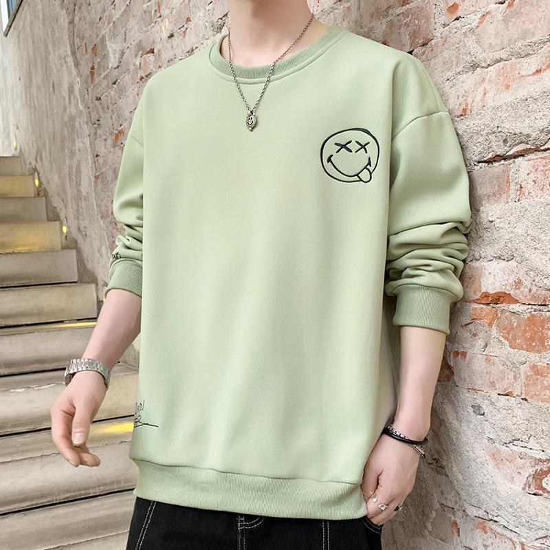 Smiley Pullover Herren Frühling Neues Rundhals-Unterhemd Jugend Lose Beiläufiges Oberteil 4XL von Joom DACH