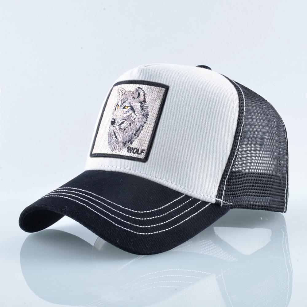 Snapback Caps Sommer Atmungsaktive Baseball Cap Frauen Coole Streetwear Wolf Trucker Bones Hip Hop Hüte 56-60cm von Joom DACH