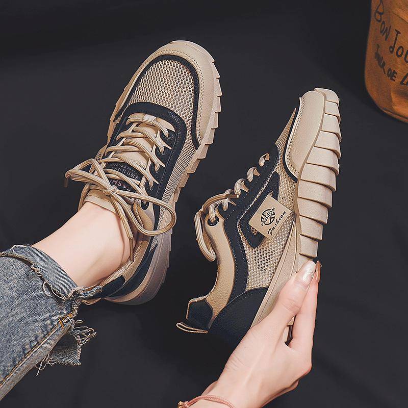 Sneaker Damen Sommer Atmungsaktive Mesh-Schuhe Allround Schwangerschafts-Damen Leichte Flache Schuhe Freizeitschuhe Cortez 40 schwarz von Joom DACH