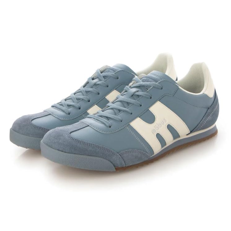 Sneaker Leder Echtleder Freizeitschuhe Wanderschuhe Funktionssohle Aktuelles Modell VAREL2 [Maubus] Herren Eingebaut (BLAU GRAU/CREME, von Joom DACH
