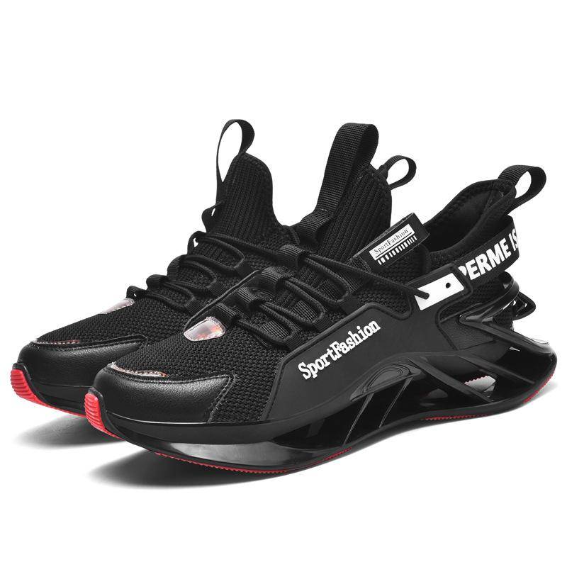 Sneaker Trendige Blade-Außensohle Herren Mesh-Schuhe Übergröße Jugend-Sneaker Studentenmode Laufschuhe 46 schwarz von Joom DACH