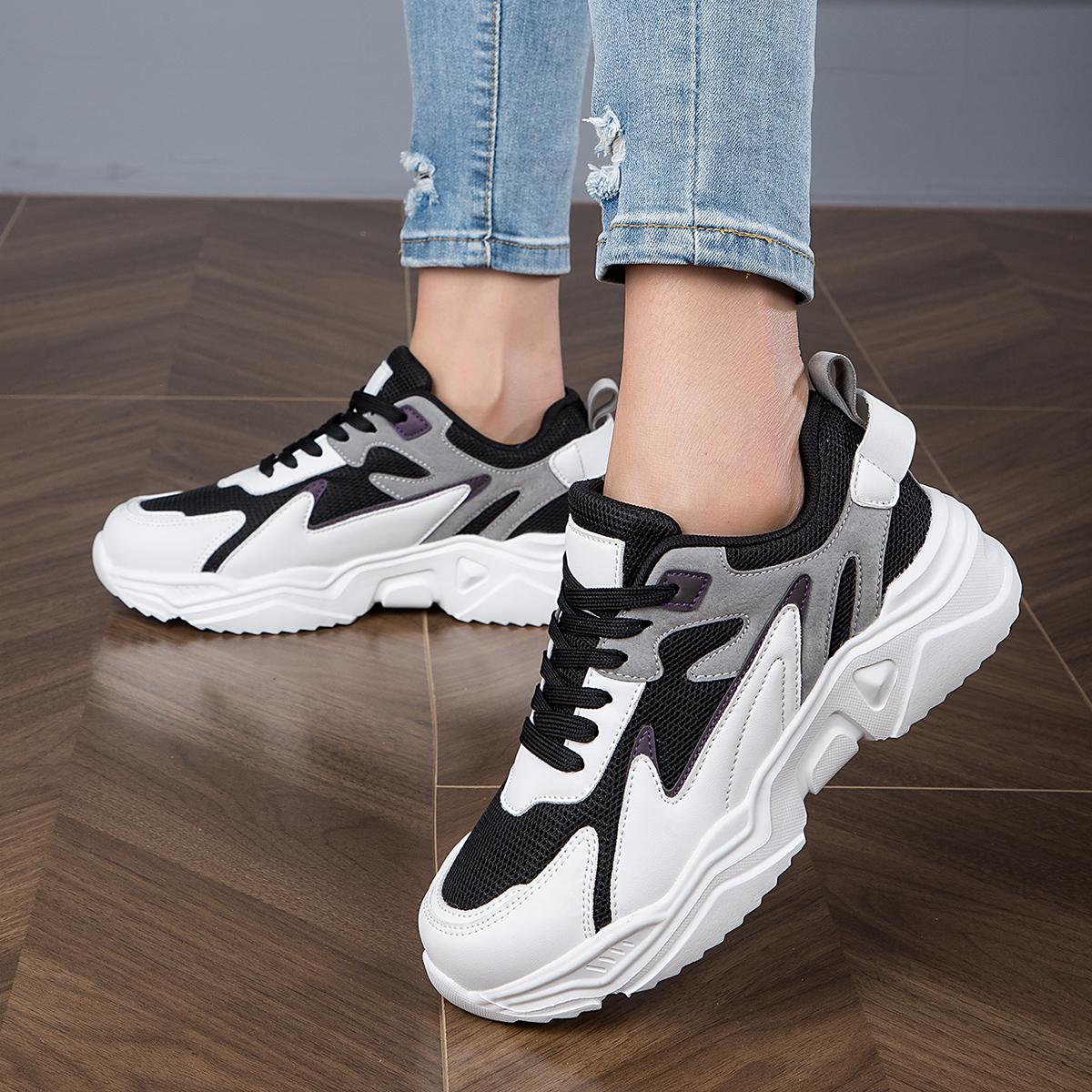 Sneakers Damen Laufschuhe Gepolsterte und leichte Sportschuhe Wanderschuhe Modische Schuhe mit Luftpolster 35 von Joom DACH