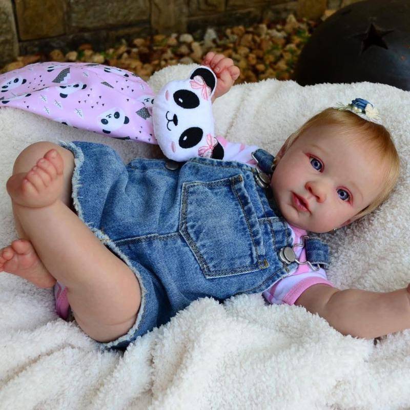 So Lovely Reborn Babies Dolls Piper 21 Zoll Soft Touch Stoffkörper-Simulationspuppe mit handimplantiertem Haar, Spielzeug-Babypuppen, echt wie Geschenke zum Kindertag cloth body von Joom DACH