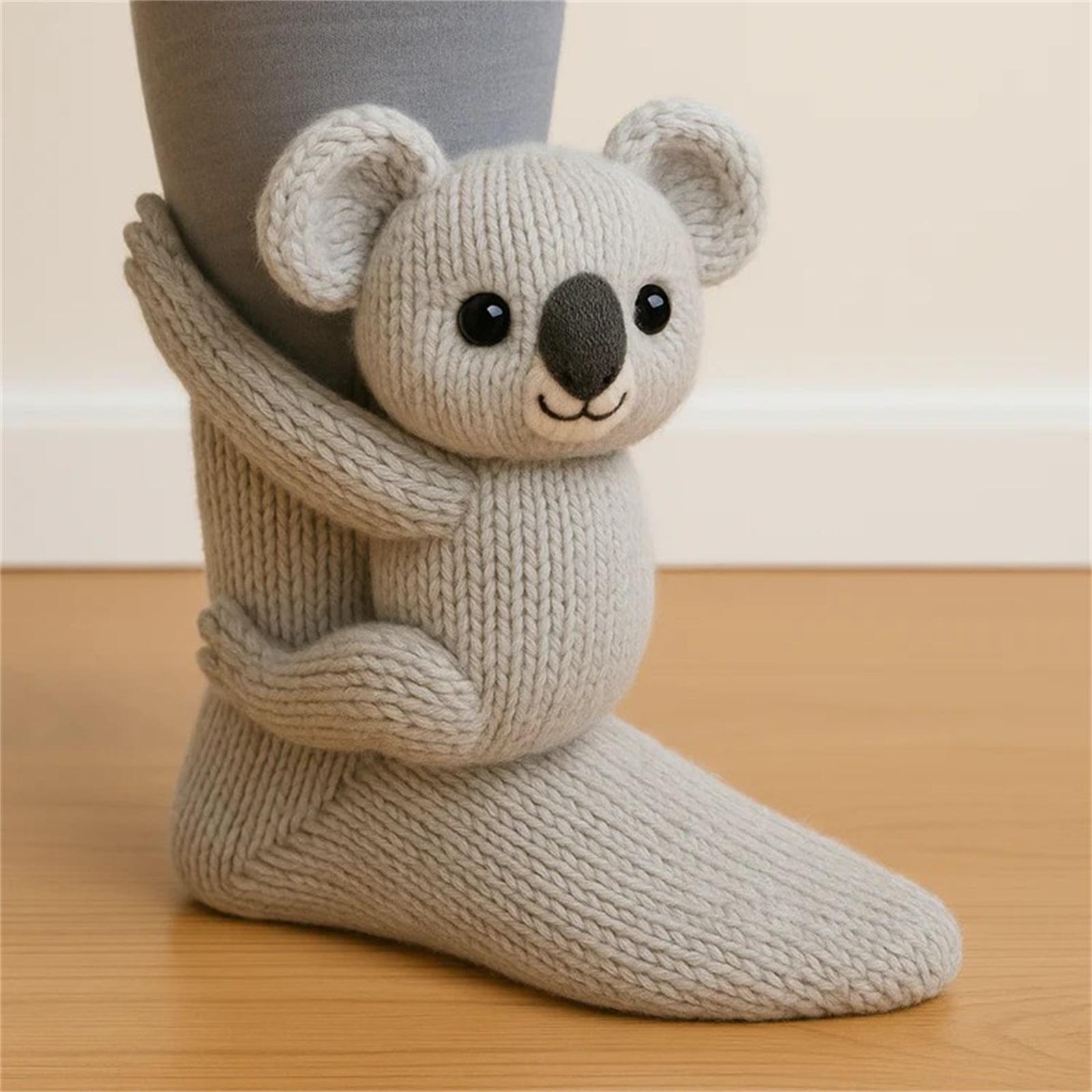 Socken Herren- und Damen lange Baumwollsocken Weihnachten gestrickte Haussocken warme Socken One Size von Joom DACH