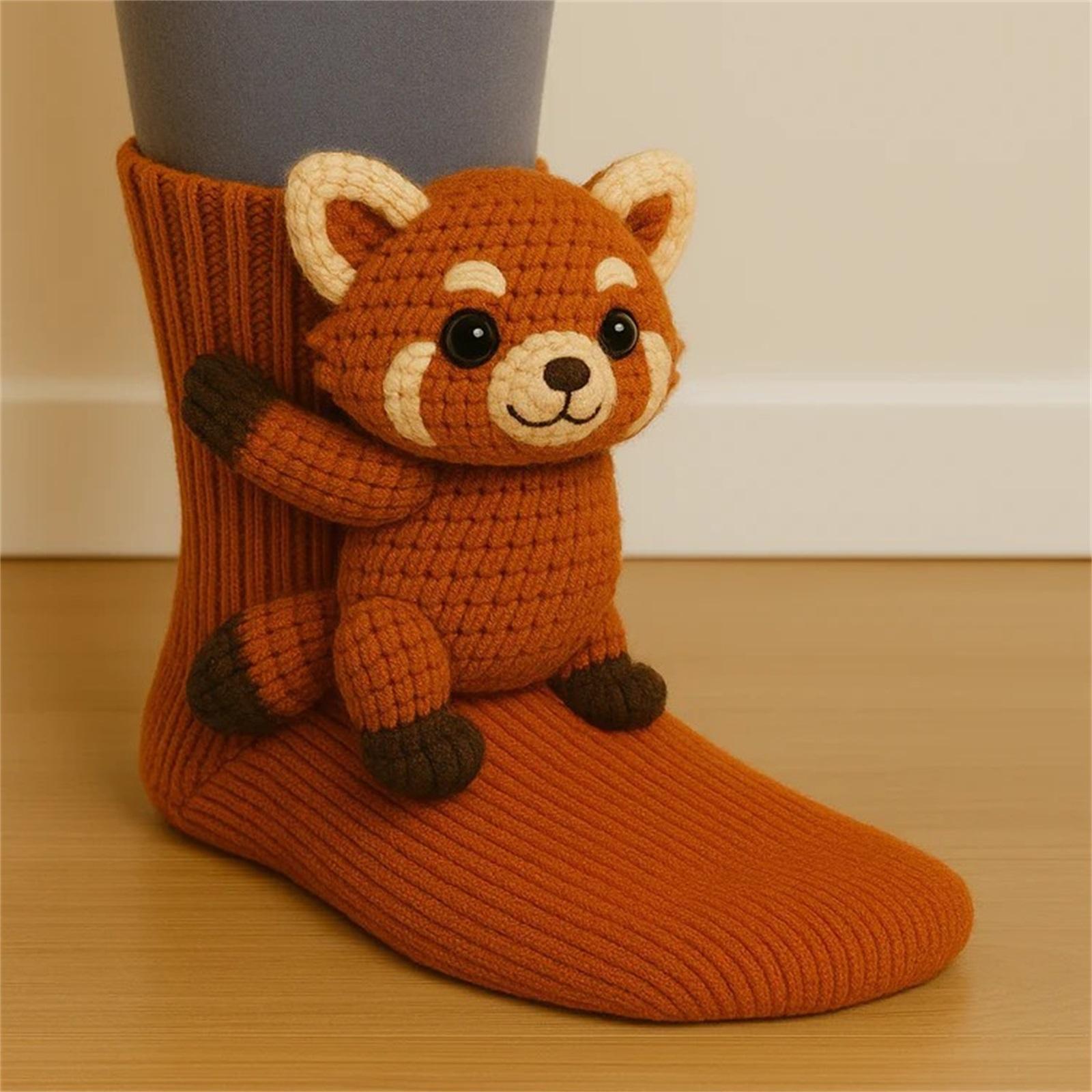 Socken Herren- und Damen lange Baumwollsocken Weihnachten gestrickte Haussocken warme Socken One Size von Joom DACH