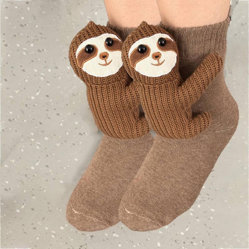 Socken Herren- und Damen lange Baumwollsocken Weihnachten gestrickte Haussocken warme Socken One Size von Joom DACH