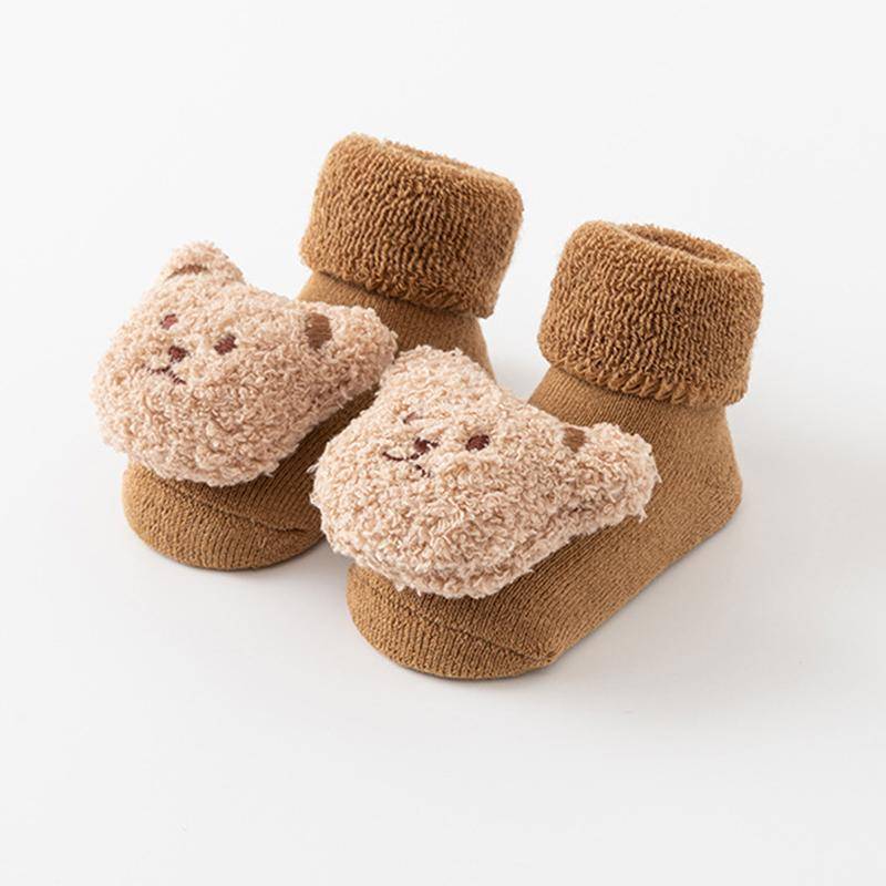 Socken für Neugeborene, Frottee-Strumpfwaren, rutschfeste Socken für Kleinkinder, Bodensocken, Plüsch-Mittelrohrsocken für Kinder S von Joom DACH