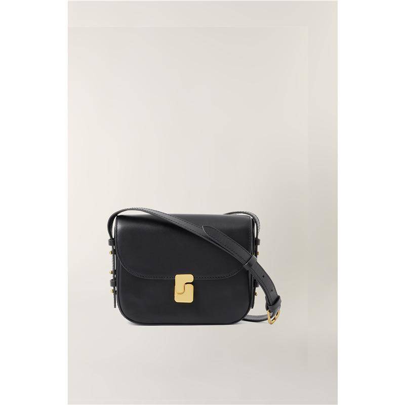 Soeur Französisches Rindsleder Schwarz Umhängetasche - Klassische & Elegante Damen Kleine Messenger Bag von Joom DACH