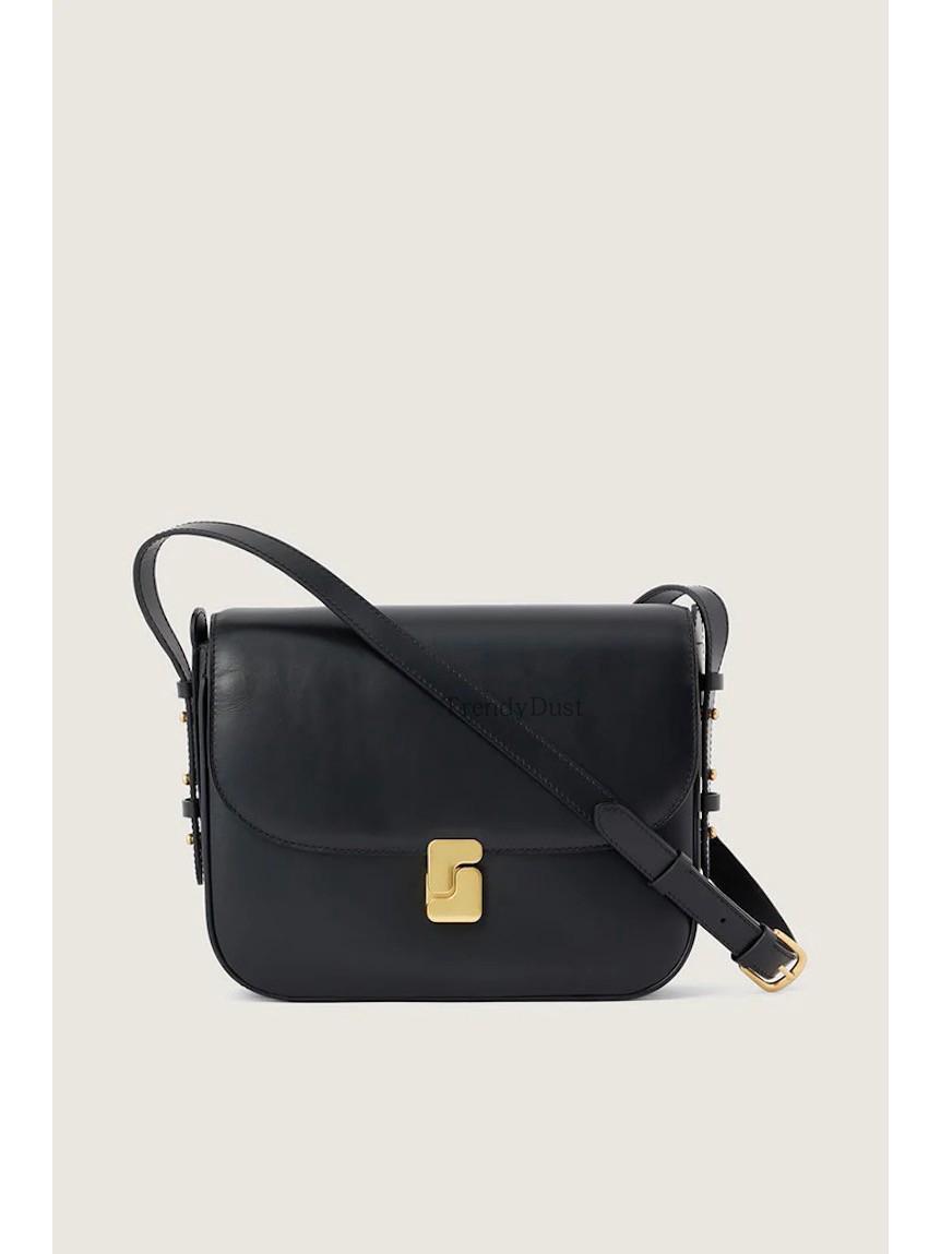 Soeur Französisches Rindsleder Schwarz Umhängetasche - Klassische & Elegante Damen Kleine Messenger Bag von Joom DACH