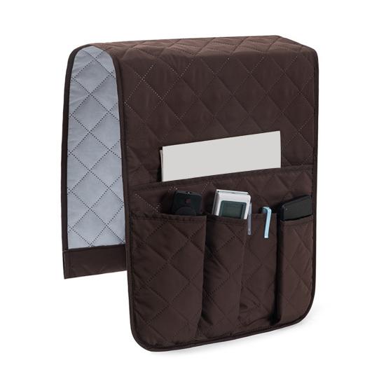 Sofa-Armlehnen-Organizer, Fernbedienungshalter mit Taschen, mehreren Fächern, einfach zu installierende Sessel-Caddy-Aufbewahrungstasche kaffeebraun von Joom DACH