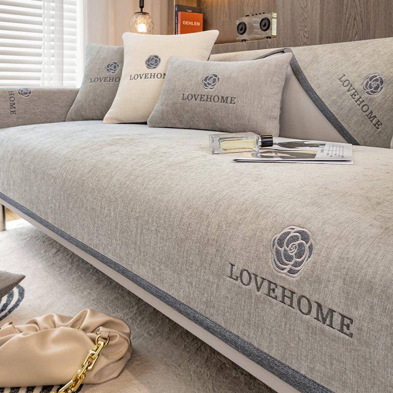 Sofabezug, Sitzkissen, rutschfest, breiter Rand, Couchbezug, Sofa-Handtuch, modern, einfach, universeller Sofaschutz 70x180cm 1pcs von Joom DACH