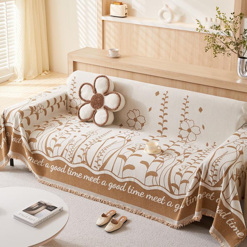 Sofabezug Stoff Neu Vier-Jahreszeiten Sofa Handtuch Vollbezug Leichter Luxus High-End Sofakissenbezug 180*130cm von Joom DACH