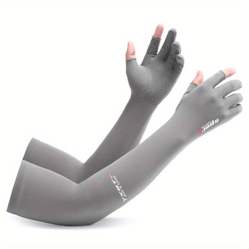 Solar Arm Sleeves Männer Radfahren Handschuhe Hand Lange Ärmel Fahren Arm Abdeckung Sommer Frau Cool Muff Sonnenschutz Motorradfahrer One size grau von Joom DACH