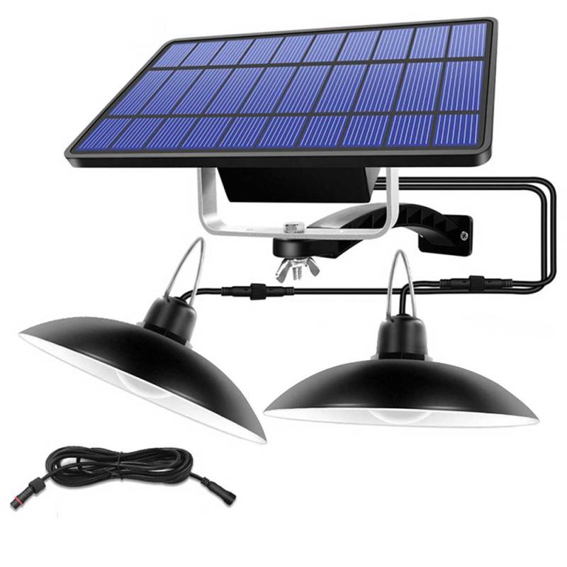 Solar Doppelköpfe Retro Deckenleuchte Landschaft Terrasse New Village Korridor IP65 LED-Licht warm white light schwarz von Joom DACH