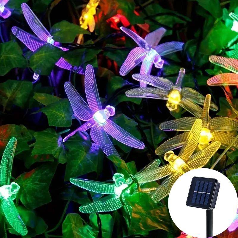 Solar Dragonfly Lights String 100 LED 8 Modes Solar Fairy Lights for Xmas Party garden Christmas Decorations Outdoor Solar Lamp 7M 50LEDs bunt von Joom DACH