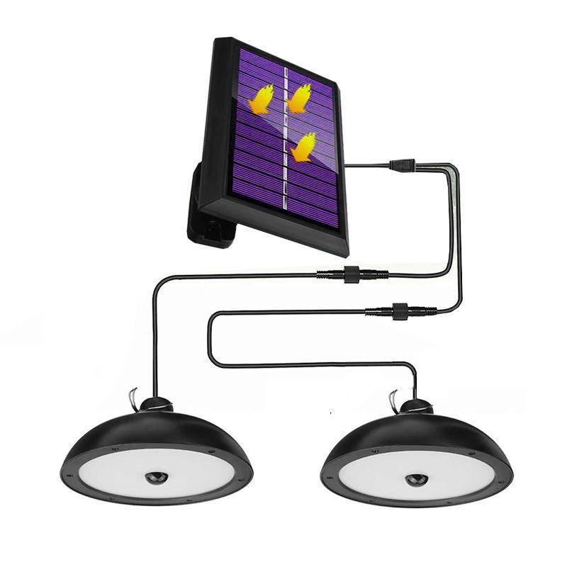 Solar-LED-Kronleuchter für den Innen- und Außenbereich mit Retro-Glühbirne, Straßenlaterne mit Fernbedienung (Einzel-/Doppelkopf) 156LED Double Head Remote Control von Joom DACH