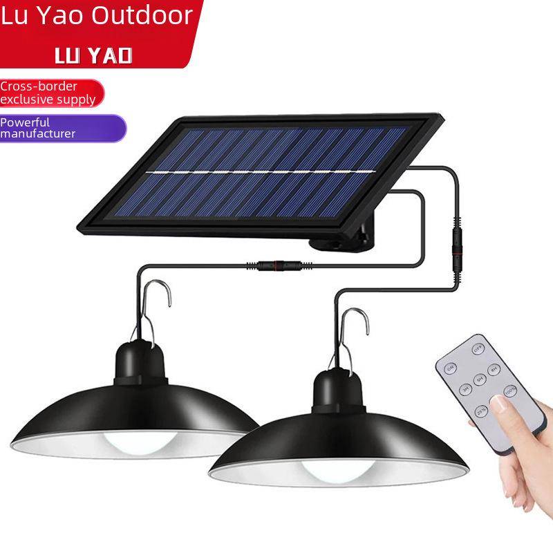 Solar-LED-Kronleuchter für den Innen- und Außenbereich mit Retro-Glühbirne, Straßenlaterne mit Fernbedienung (Einzel-/Doppelkopf) 30LED Single Head Remote Control von Joom DACH