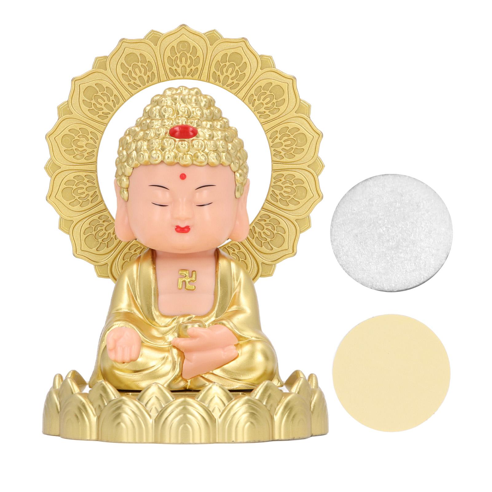 Solar Wackelkopf Buddha Statue Solar Nickender Maitreya Auto Ornament Dekoration für Reichtum und von Joom DACH