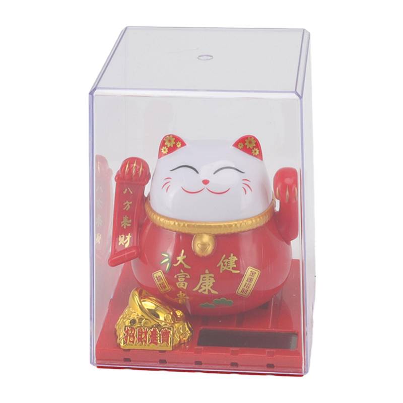Solarenergie Winkende Katze Ornament Solar Reichtum Begrüßung Glückliche Katze Maskottchen Statue für Home Auto Dekor von Joom DACH