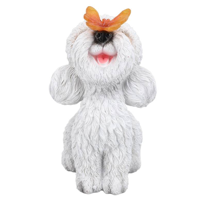 Solarhunde Garten Deko Statuen mit wechselndem LED-Licht Outdoor Hundestatue für Außen Rasen Veranda von Joom DACH