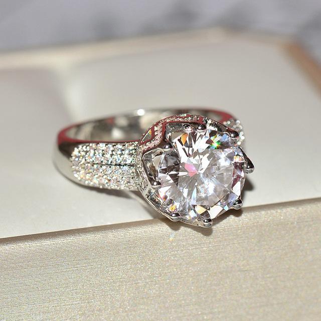 Solide 925 Silber Vs2 Cut Diamant Ring Für Unisex Rock Bizuteria Anillos De Hochzeit Bands Diamant Schmuck Anel Weibliche Box männer 9 weiß von Joom DACH