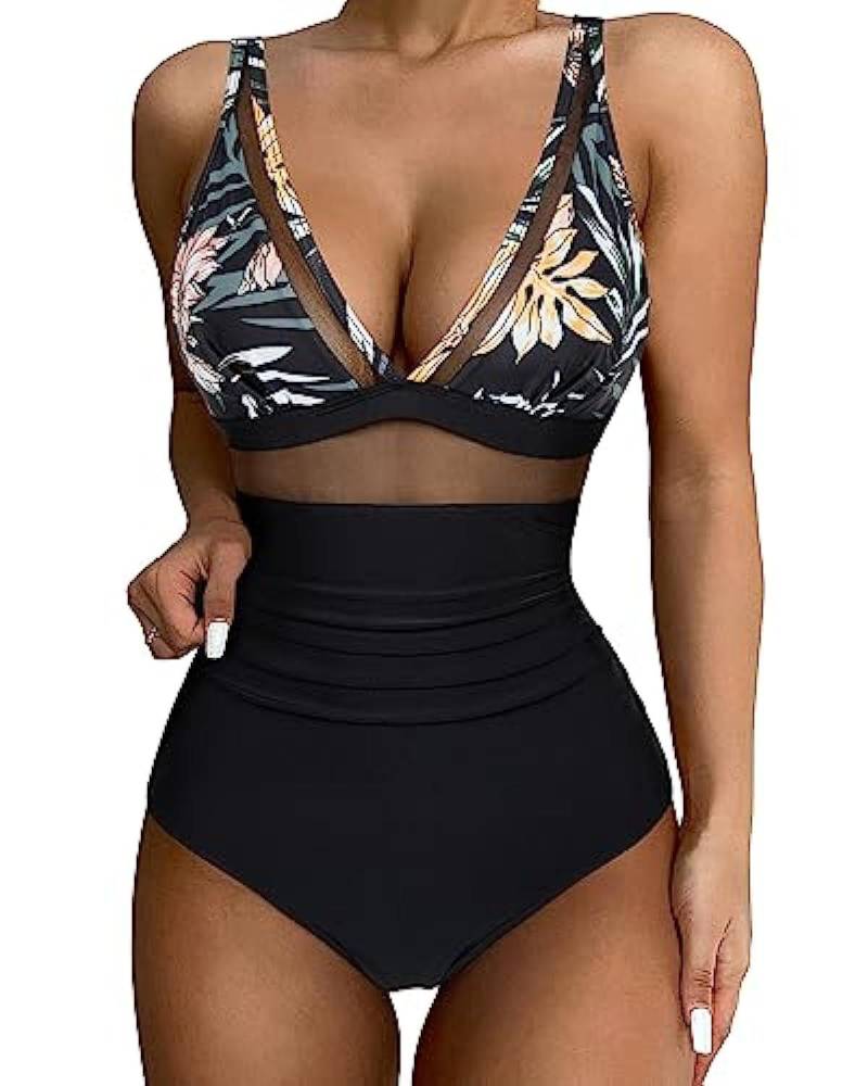 Solide einteiliges Badeanzug Frauen Tiefem V-ausschnitt Abnehmbare Bh Plain Monokinis 2024 Neue Sommer Strand Bademode Badeanzug Weibliche XL bunt von Joom DACH
