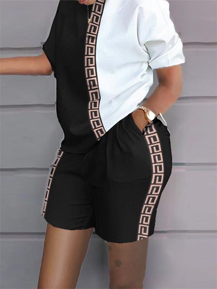 Sommer 3D-Druck Übergroßes Casual Top & Shorts Set Sets Casual Zwei Mode Casual Stücke Für Frauen Trainingsanzüge 6XL von Joom DACH