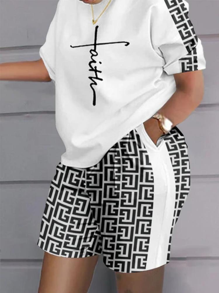 Sommer 3D-Druck Übergroßes Casual Top & Shorts Set Sets Casual Zwei Mode Casual Stücke Für Frauen Trainingsanzüge 6XL von Joom DACH