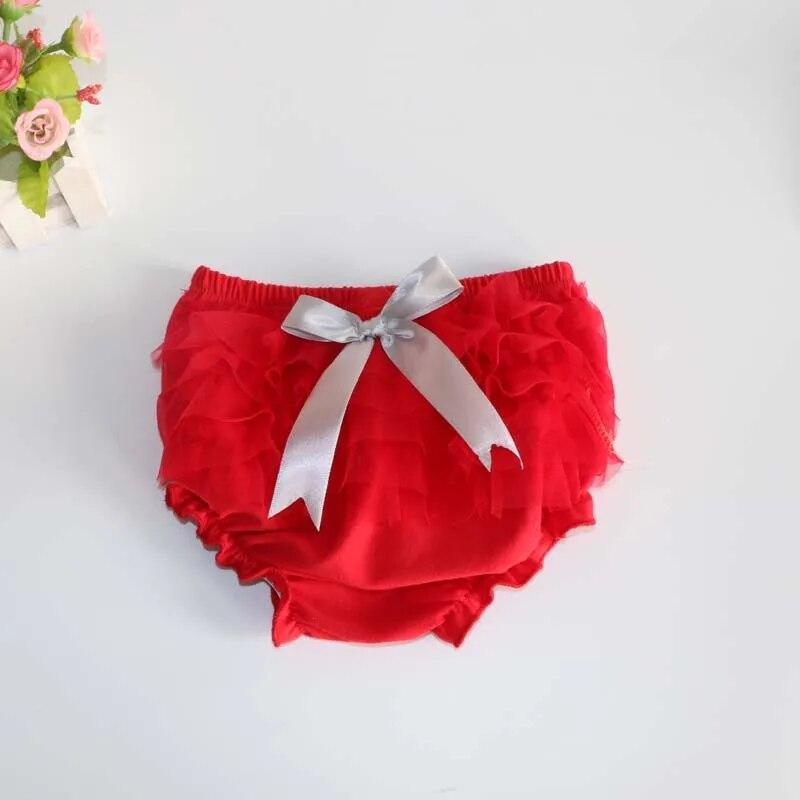 Sommer Baby Pumphose Prinzessin Bogen Mädchen Kurze Hosen Rüschen Mesh Säugling Baumwolle Höschen Windel Abdeckungen 3T rot von Joom DACH