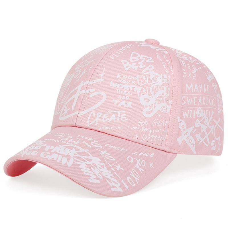 Sommer Baseball Cap Graffiti Sun Caps Hip Hop Visier Hut Einstellbare Snap-back Hüte Für Frauen Golf Kappe rosa von Joom DACH