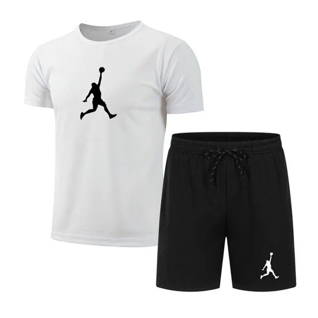 Sommer Beliebte männer T-shirt + shorts Anzug Männer Sport Anzug Druck Lässige Mode Kurzen ärmeln T-shirt Set Männer jogger Anzug Set L von Joom DACH