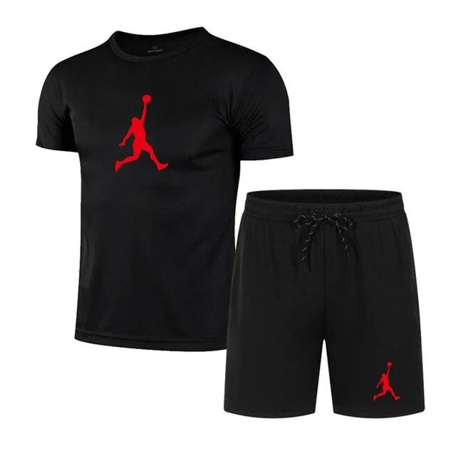 Sommer Beliebte männer T-shirt + shorts Anzug Männer Sport Anzug Druck Lässige Mode Kurzen ärmeln T-shirt Set Männer jogger Anzug Set M von Joom DACH