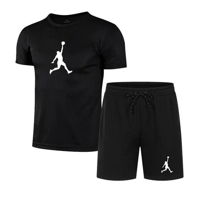 Sommer Beliebte männer T-shirt + shorts Anzug Männer Sport Anzug Druck Lässige Mode Kurzen ärmeln T-shirt Set Männer jogger Anzug Set M von Joom DACH