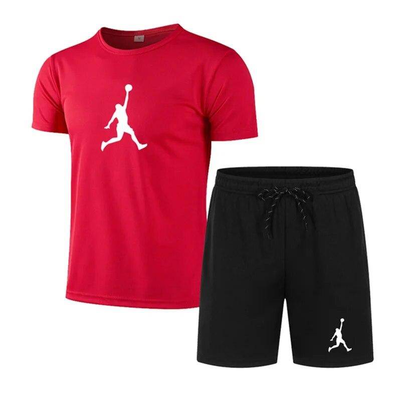 Sommer Beliebte männer T-shirt + shorts Anzug Männer Sport Anzug Druck Lässige Mode Kurzen ärmeln T-shirt Set Männer jogger Anzug Set XL von Joom DACH