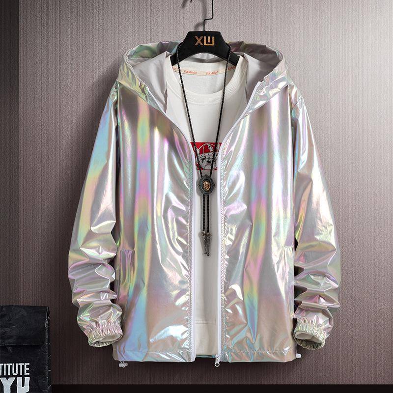 Sommer Bunte Reflektierende Sonnenschutz Kleidung männer Eis Dünne Paar Farbe Dünne Jacke Trend Gradienten Mantel XXL grün von Joom DACH
