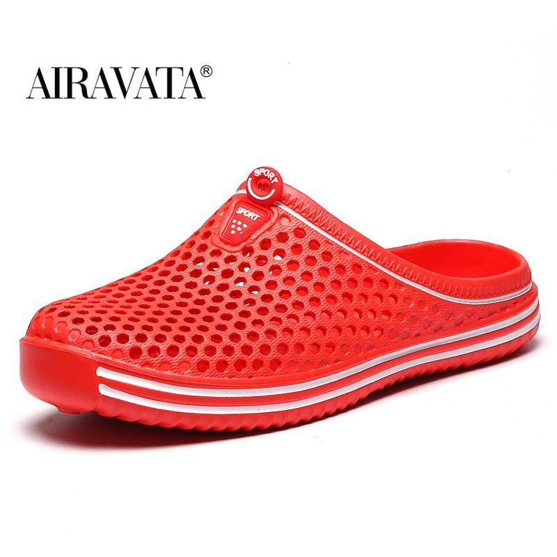 Sommer Clogs Hausschuhe Mode Männer und Frauen Garten Freizeit Schuhe rutschfeste Hausschuhe Strand Sandalen 39 rot von Joom DACH