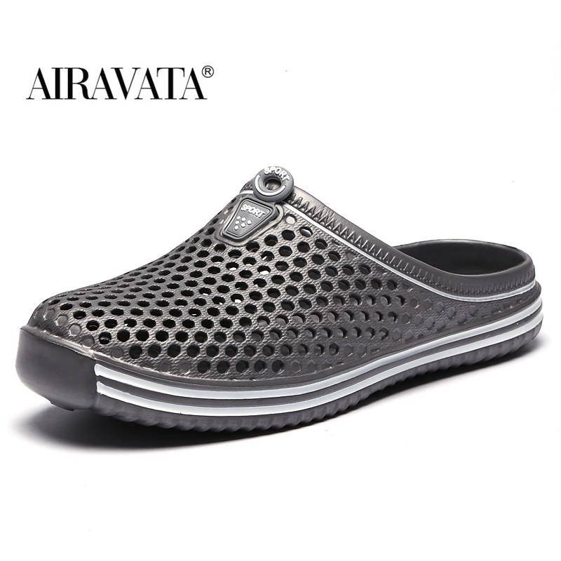 Sommer Clogs Hausschuhe Mode Männer und Frauen Garten Freizeit Schuhe rutschfeste Hausschuhe Strand Sandalen 42 grau von Joom DACH