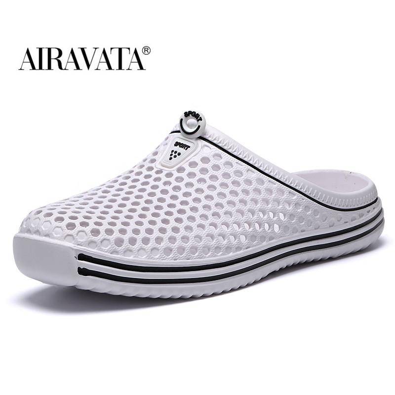 Sommer Clogs Hausschuhe Mode Männer und Frauen Garten Freizeit Schuhe rutschfeste Hausschuhe Strand Sandalen 42 weiß von Joom DACH