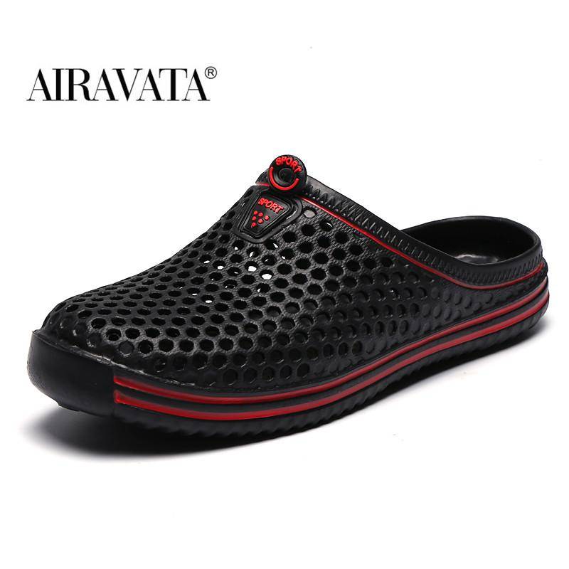 Sommer Clogs Hausschuhe Mode Männer und Frauen Garten Freizeit Schuhe rutschfeste Hausschuhe Strand Sandalen 42 schwarz von Joom DACH