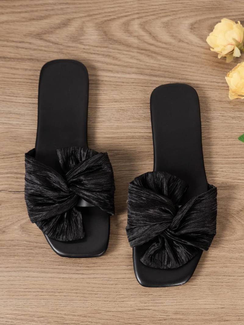 Sommer Damen Hausschuhe Mode Lässige Pantoletten Damen Flache Schuhe Damen Peep Toe Strandsandalen Outdoor Flip Flops Niedriger Absatz 43 schwarz von Joom DACH